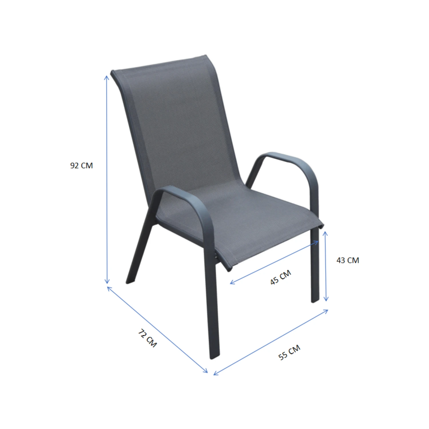 Buy π Australia Only - Marquee Steel Sling Chair Charcoal βοΈ 2 Buy π Australia Only - Marquee Steel Sling Chair Charcoal βοΈ - Image 2