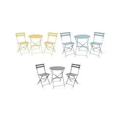 Best Sale 🌟 Australia Only - Marquee Grey 3 Piece Troca Steel Bistro Setting 🥰 -Marquee Sales Store 4fa2f1dd2bfc4423a520a1b91aa86012