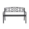 Flash Sale 👏 Australia Sale - Marquee 1.2m Black Steel And Cast Iron Mimosa Ornate Bench ⌛