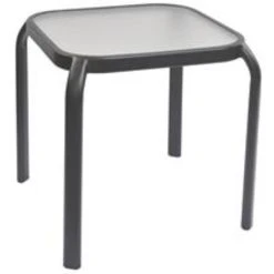 Brand new 🎁 Australia Sale - Marquee Square Glass Top Steel Side Table Charcoal ⭐