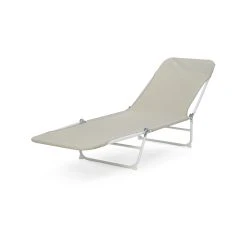 Budget ⭐ Australia Only - Marquee Silver Solid Folding Sun Lounge Grey 😀